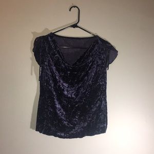 Blue Crushed Velvet Top